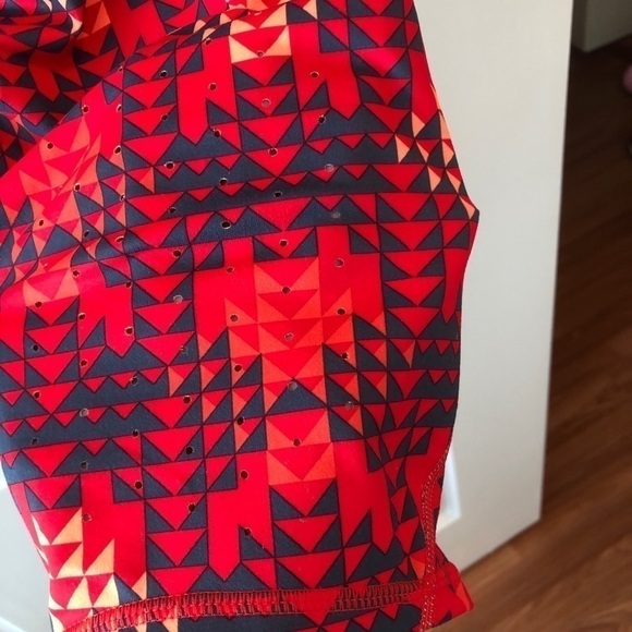 Zella Red Blaze Run Geo Print Leggings Size M - Picture 14 of 16